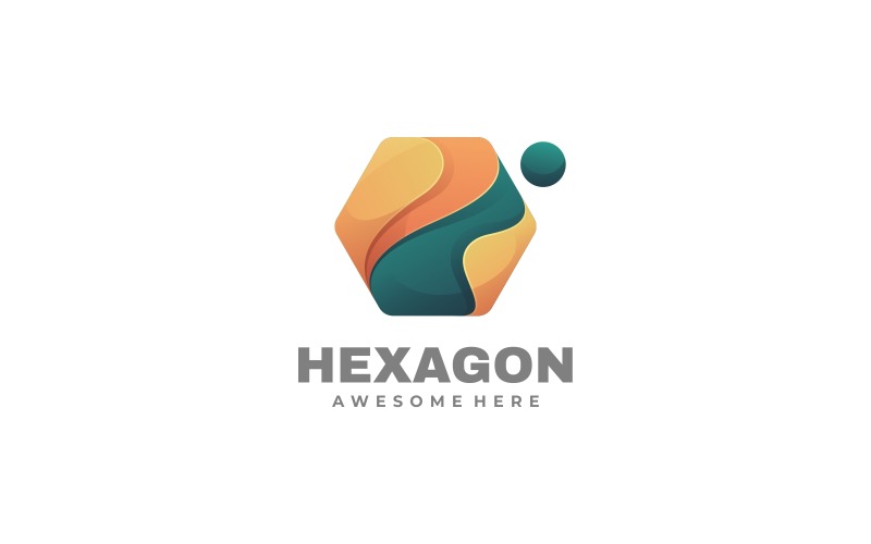 Hexagon Color Gradient Logo Logo Template
