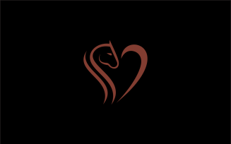 horse love line logo template