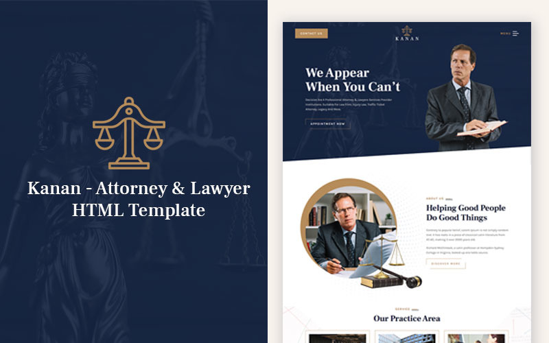 Kanan - Attorney & Lawyer HTML Template Website Template