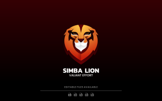 Lion Head Color Gradient Logo