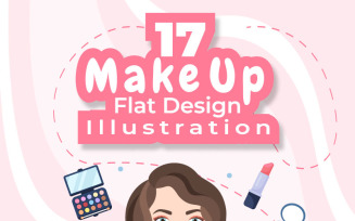 17 Make Up Cosmetics Collection Illustration
