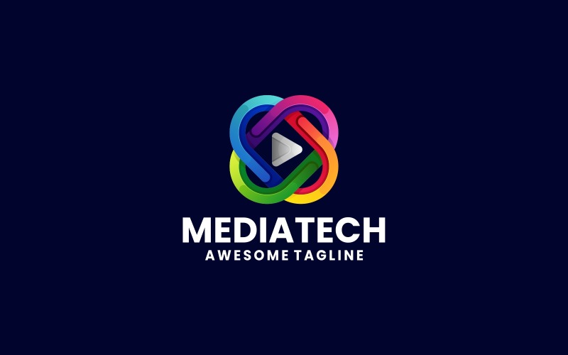 Media Tech Gradient Colorful Logo Logo Template
