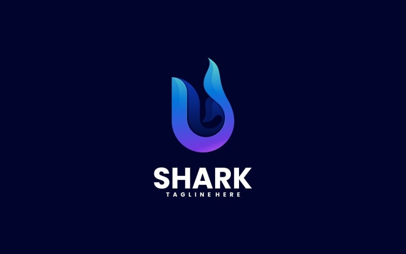 Shark Color Gradient Logo Logo Template
