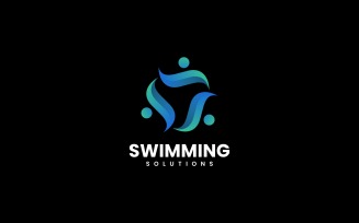 Swimming Gradient Logo Design
