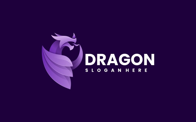 Vector Dragon Gradient Logo Design Logo Template