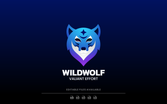 Wild Wolf Gradient Logo Style
