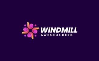 Windmill Color Gradient Logo