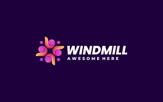 Windmill Color Gradient Logo
