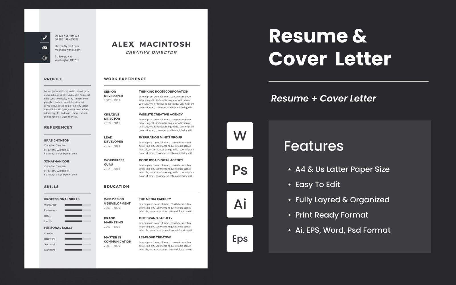 Kit Graphique #235917 Rsum Cv Divers Modles Web - Logo template Preview