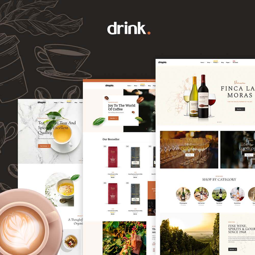Template #235945 Coffee Drink Webdesign Template - Logo template Preview