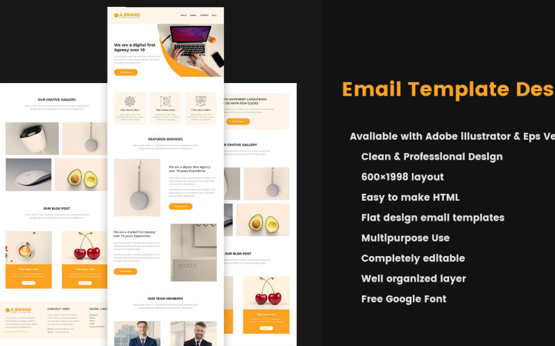 Email newsletter Templates for Business, Corporate, Agency, Blog, Magazine, E-commerce Corporate Identity