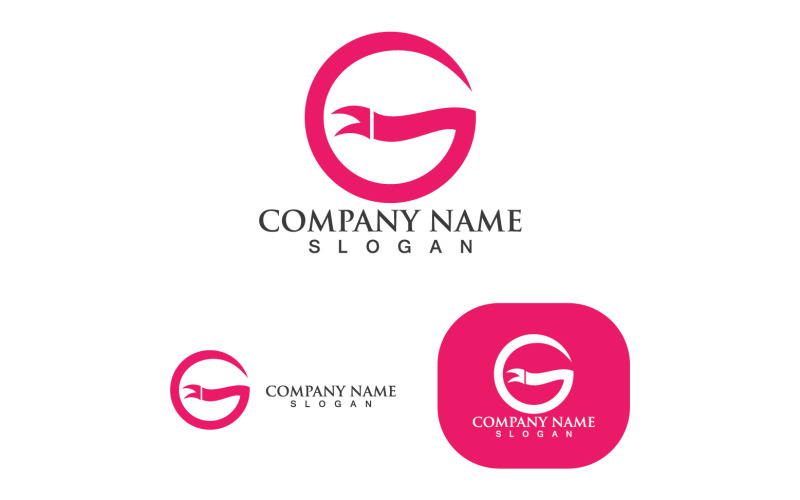 G Letter Logo And Symbol Ribbon Pink Logo Template