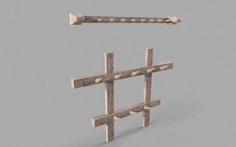 Medieval Hangers Low-poly 3D model Model