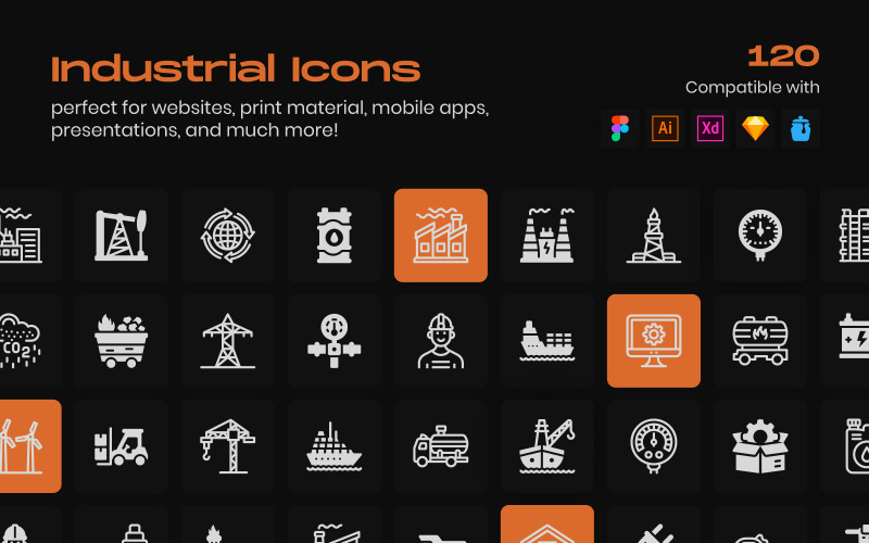 Pack of Industrial Linear Icons Icon Set