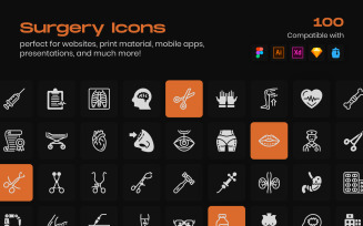 Pack of Medical Surgery Linear Icons
