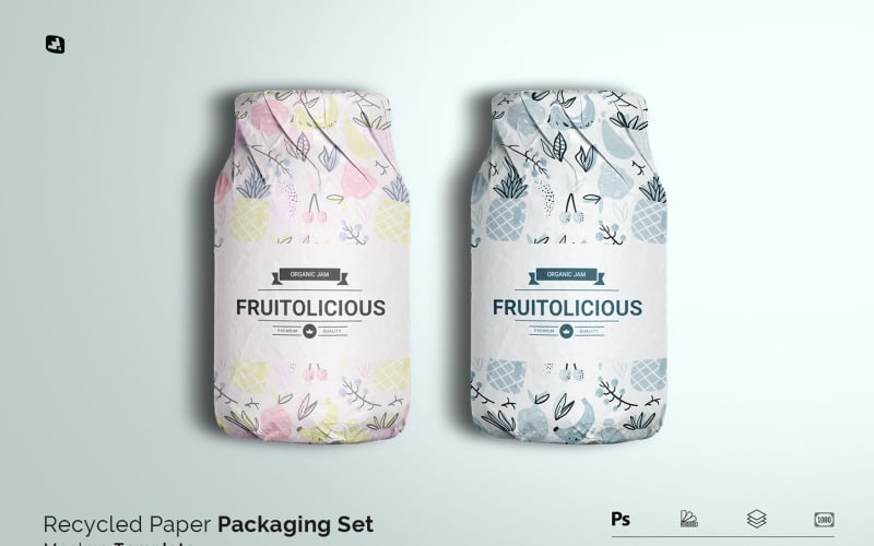 Recycled Paper Packaging Set Mockup Product Mockup