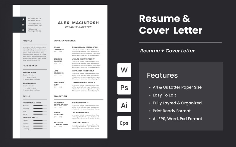 Simple Resume And Cover Letter Resume Template
