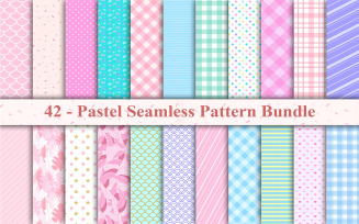 Sweet Pastel Seamless Pattern Set, Pastel Background