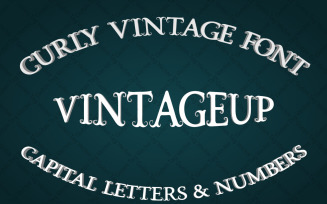 Vintage Font With Decorative Curls