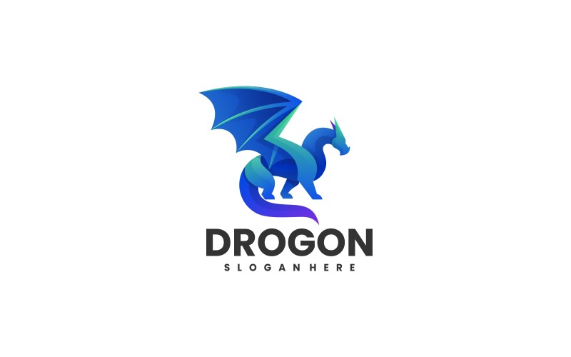 Dragon Color Gradient Logo Logo Template