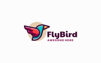 Fly Bird Color Mascot Logo