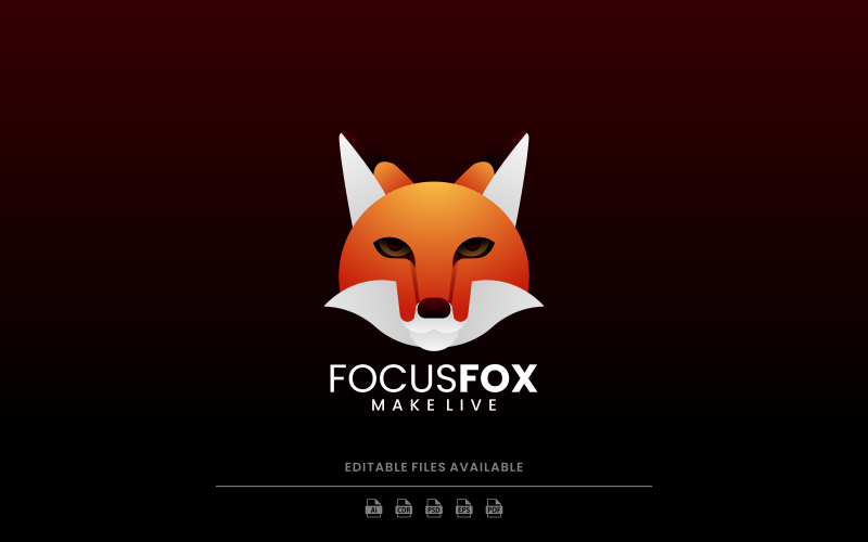Fox Head Color Gradient Logo Logo Template