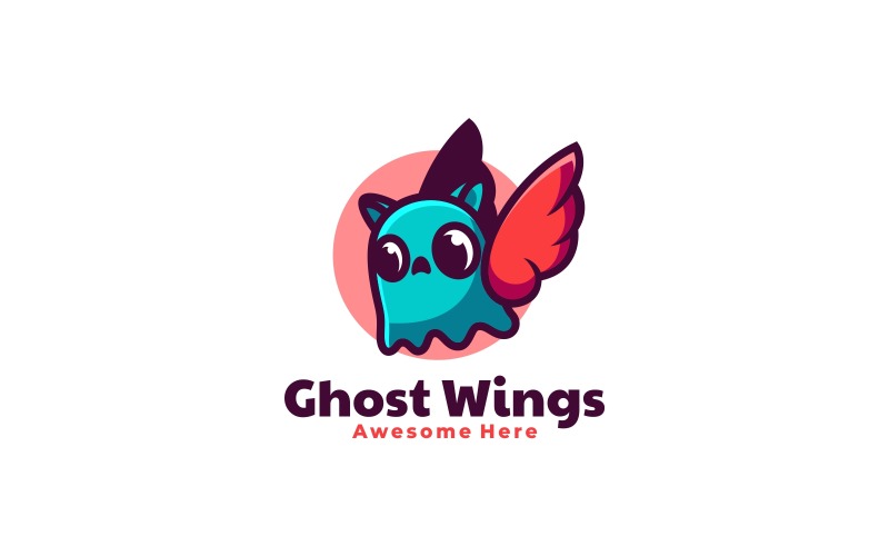 Ghost Wings Simple Mascot Logo Logo Template