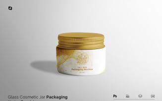 Glass Cosmetic Jar Packaging Mockup