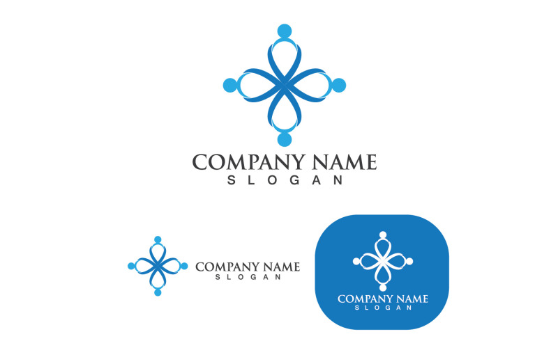 Group Logo, Network And Social Icon Logo Template