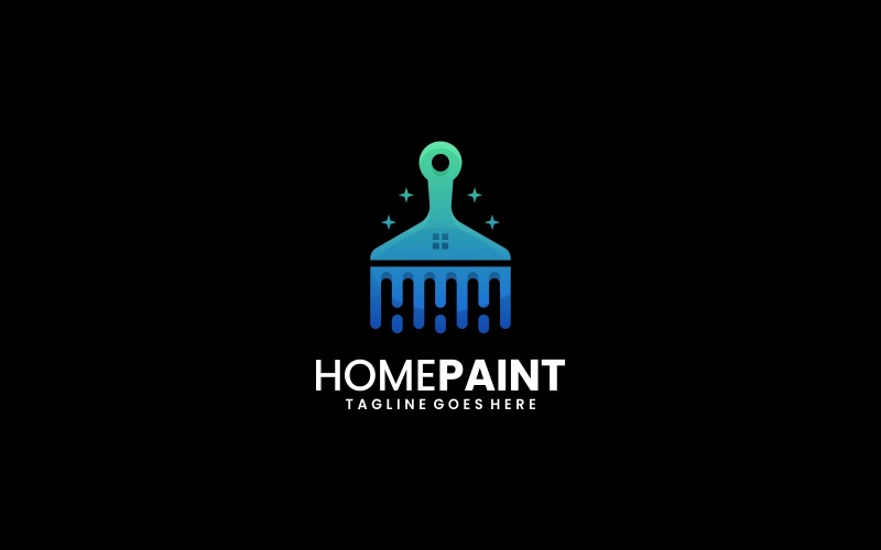 Home Paint Gradient Logo Style Logo Template