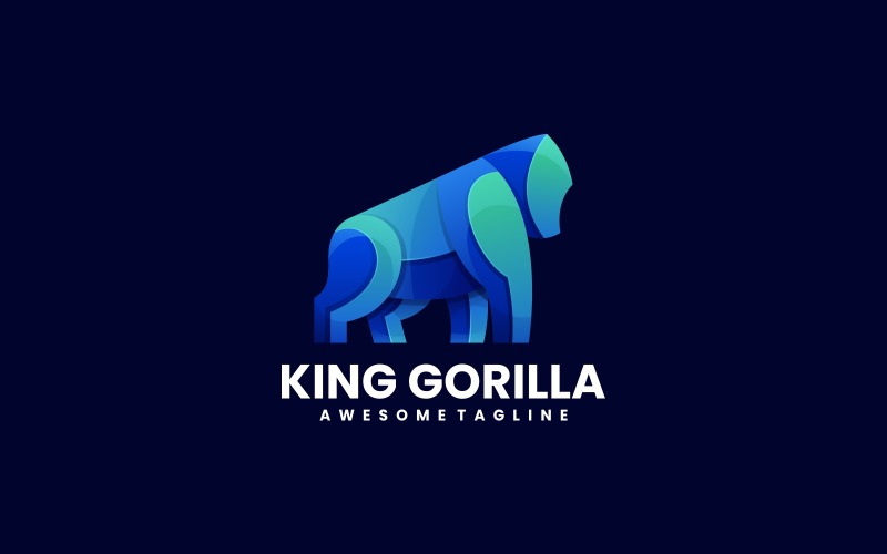King Gorilla Gradient Logo Logo Template