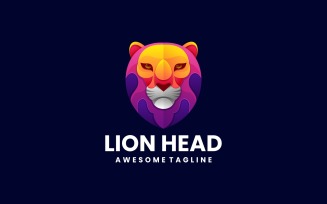 Lion Head Gradient Colorful Logo