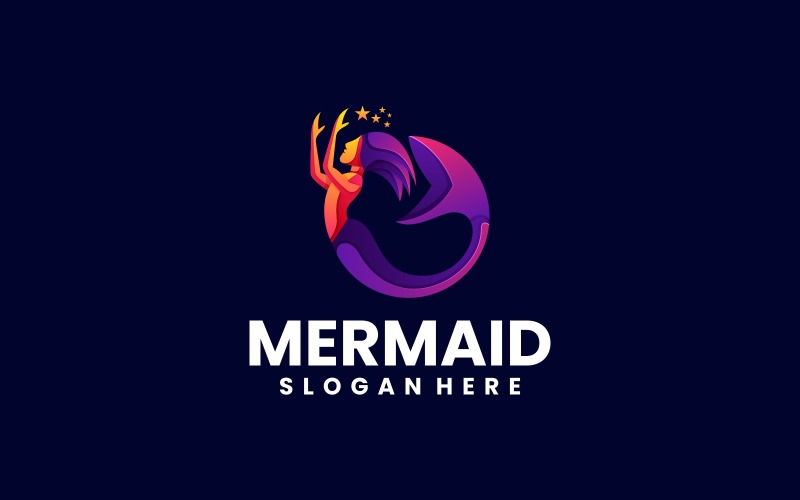 Mermaid Gradient Logo Design Logo Template