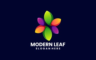 Modern Leaf Gradient Colorful Logo