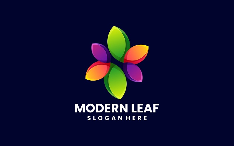 Modern Leaf Gradient Colorful Logo Logo Template