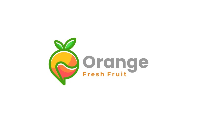 Orange Color Mascot Logo Style Logo Template