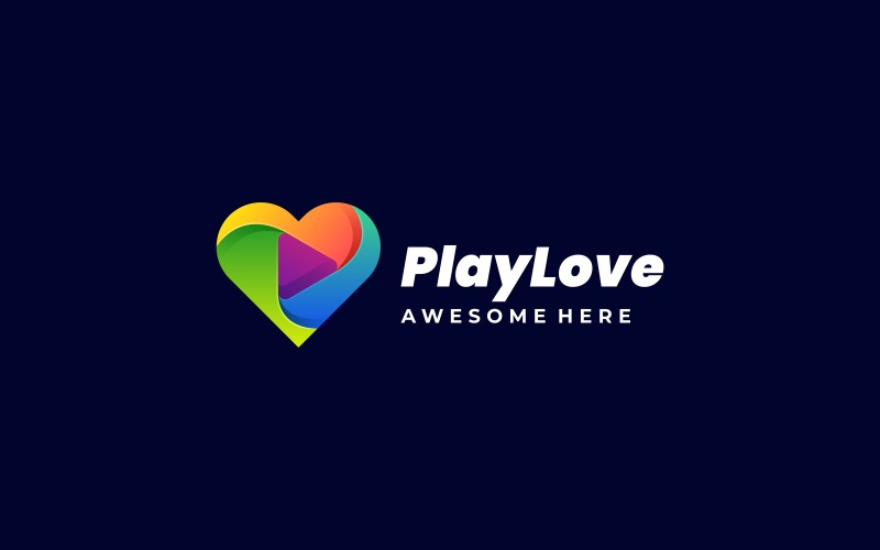 Play Love Gradient Colorful Logo Logo Template