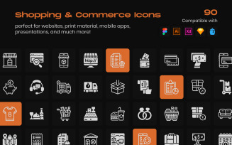 Shopping and Commerce Linear Icons