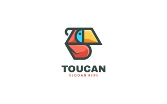 Toucan Hexagon Simple Mascot Logo