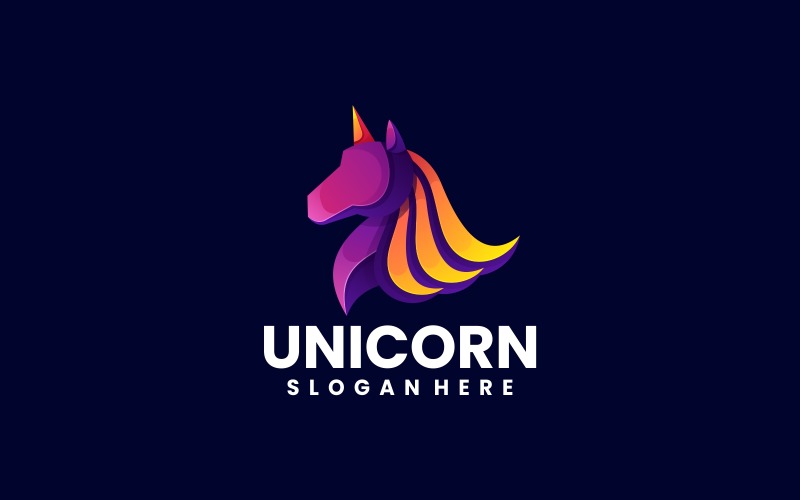 Unicorn Color Gradient Logo Logo Template