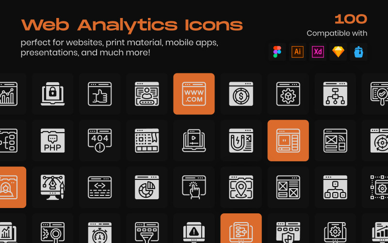 Web Development Linear Icons Pack Icon Set