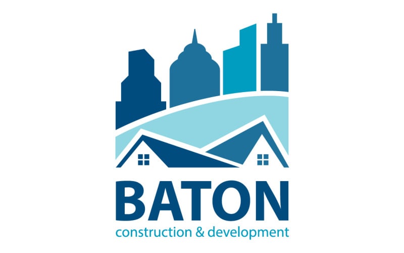 Baton Construction and Development Logo Template