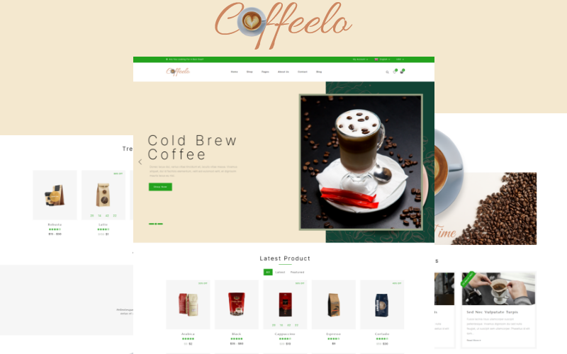 Coffeelo - Coffee Cafe Multipurpose Woocommerce Theme WooCommerce Theme