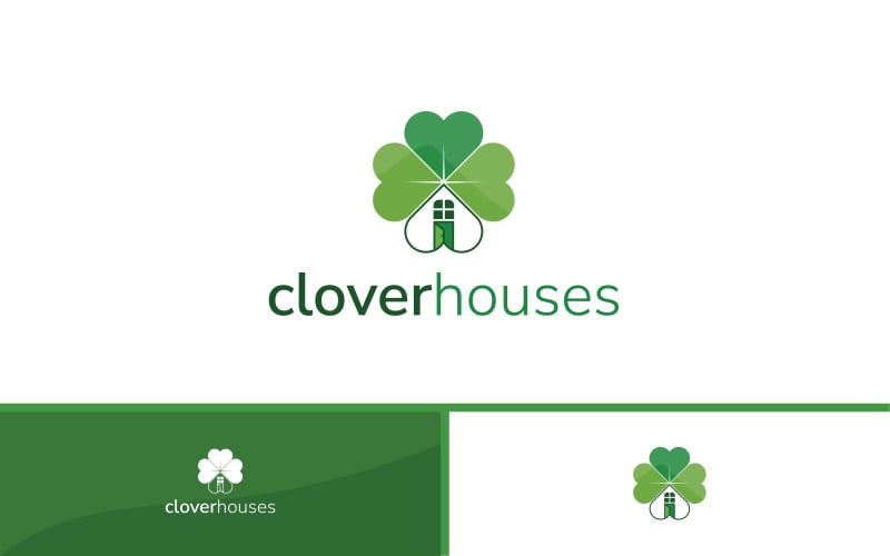Green - Clover Houses Logo Logo Template