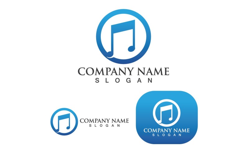 Music Note Logo Icon Vector V1 Logo Template