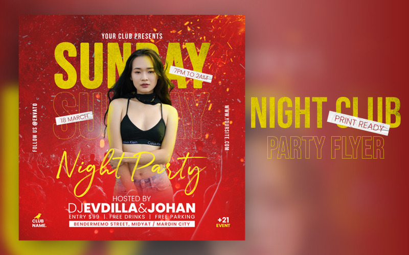 Night Club Party Flyer PSD Corporate Identity