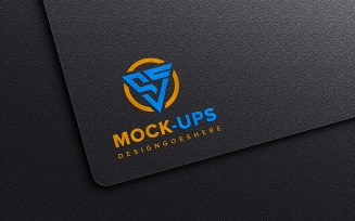 Black Paper Logo Mockup Photoshop Psd