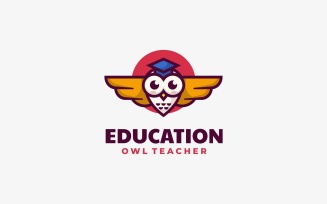 Education Owl Simple Mascot Logo
