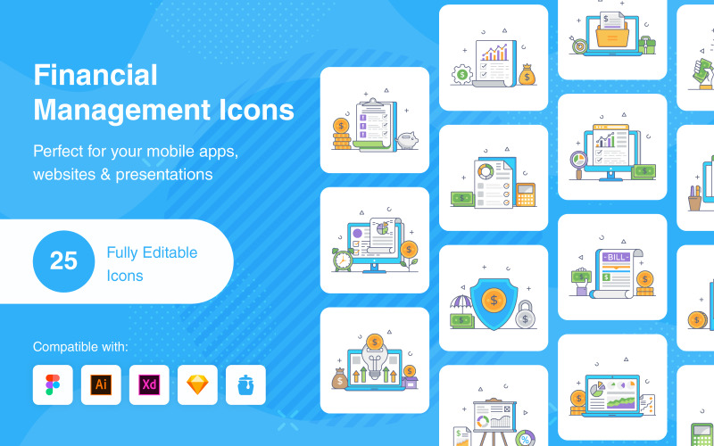 Financial Management Icons Pack Icon Set