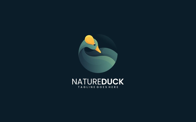 Nature Duck Gradient Logo Logo Template
